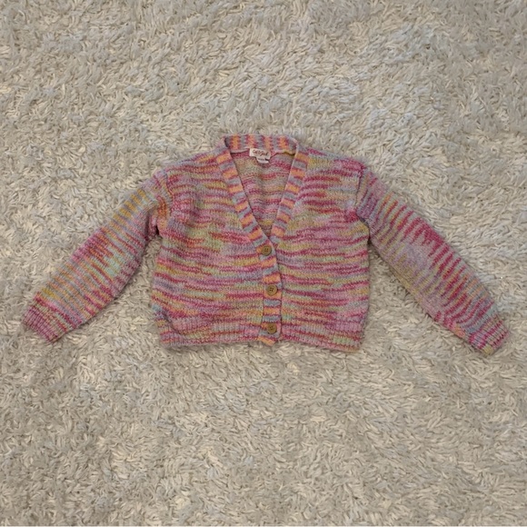 Cat & Jack Other - Cat & Jack Rainbow Knit Cardigan (XS, 4/5)